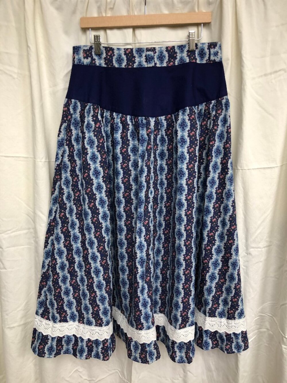 Handmade Gunne Sax Style Maxi Skirt 100% Cotton - Picture 5 of 8